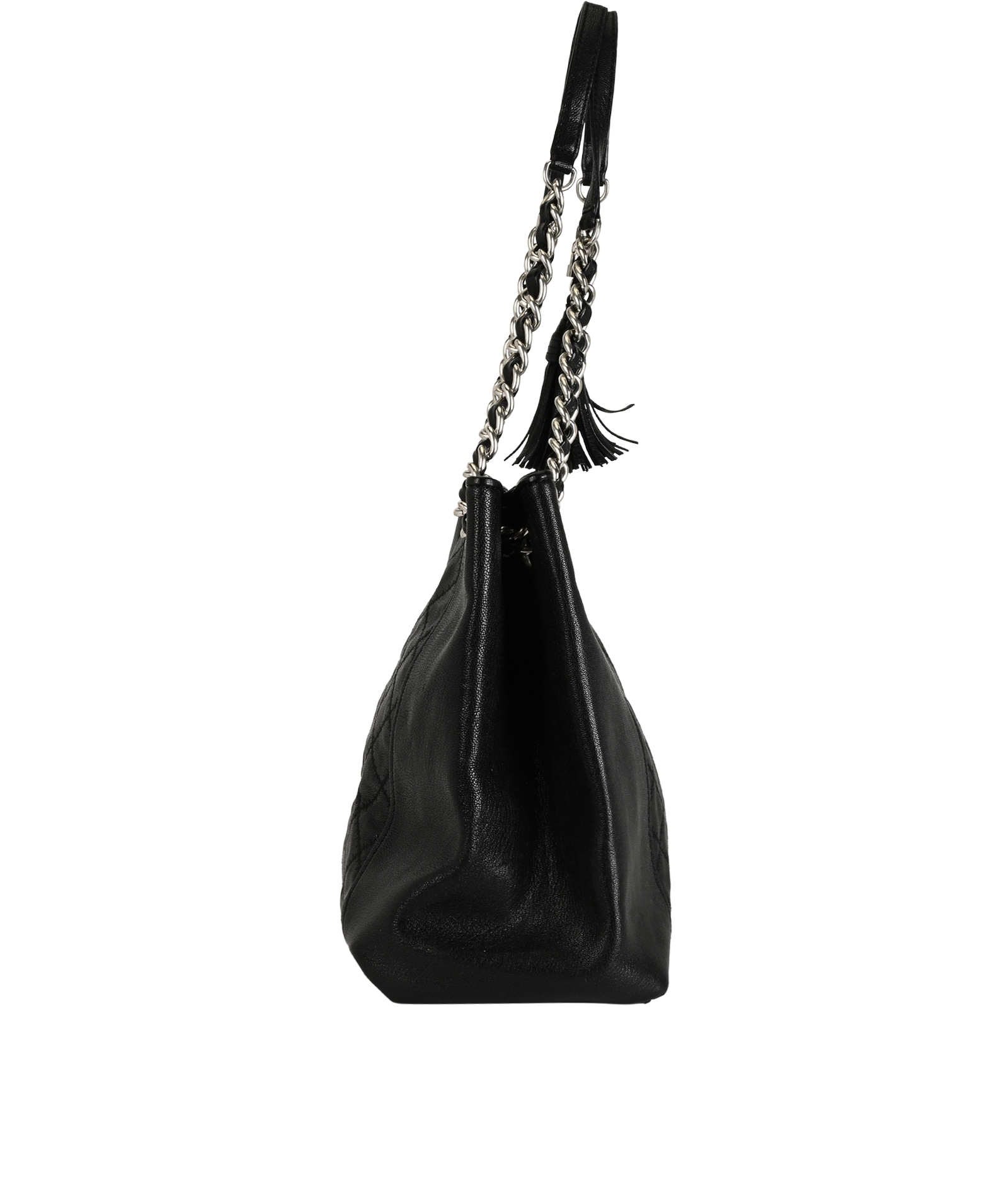 Fleming Tote, &pound;90, Handbags, Black, Leather, Side view